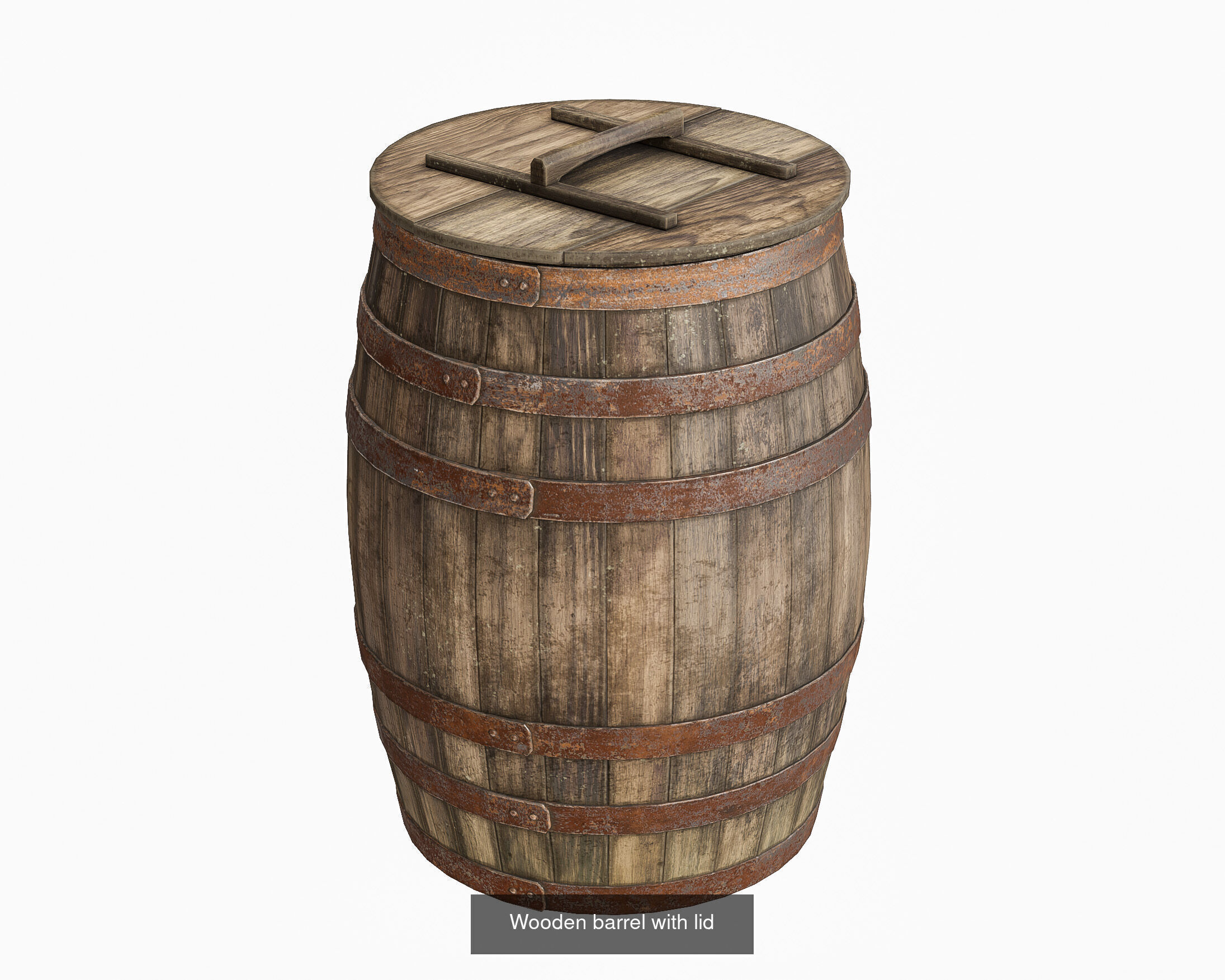 Wooden barrels 3D Model Collection_2