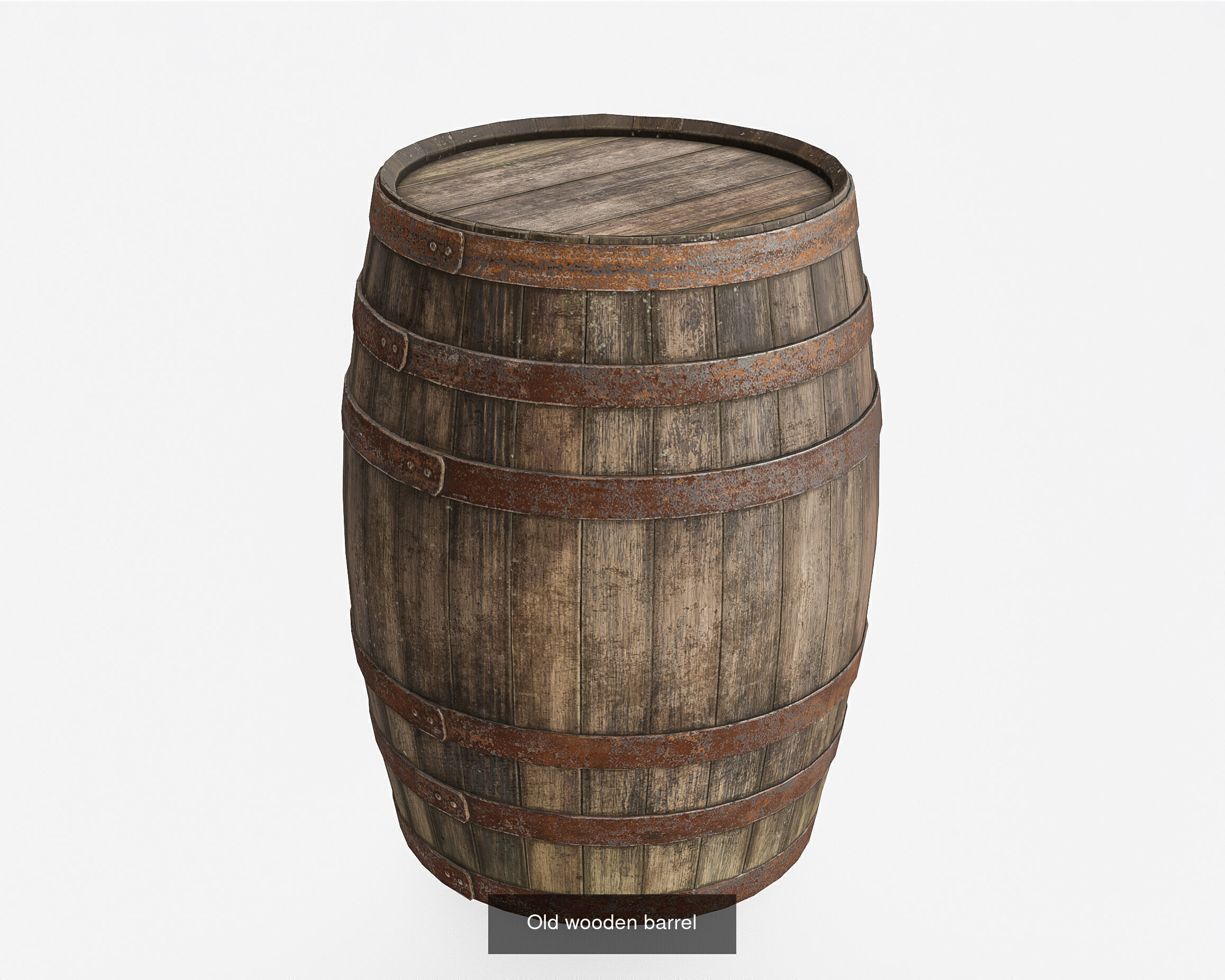 Wooden barrels 3D Model Collection_4