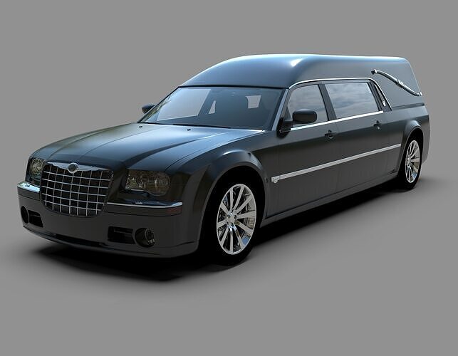 Black hearse 3D Car Low-poly 3D model
