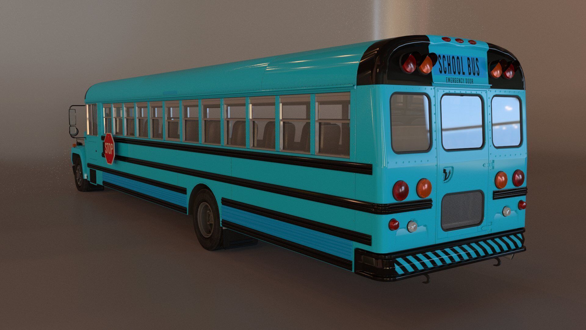 School Bus Low-poly 3D model_2