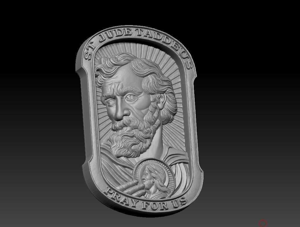 Saint Jude Medallion 3D print model 3D print model_1