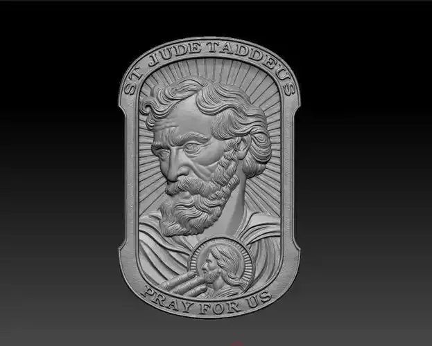 Saint Jude Medallion 3D print model 3D print model
