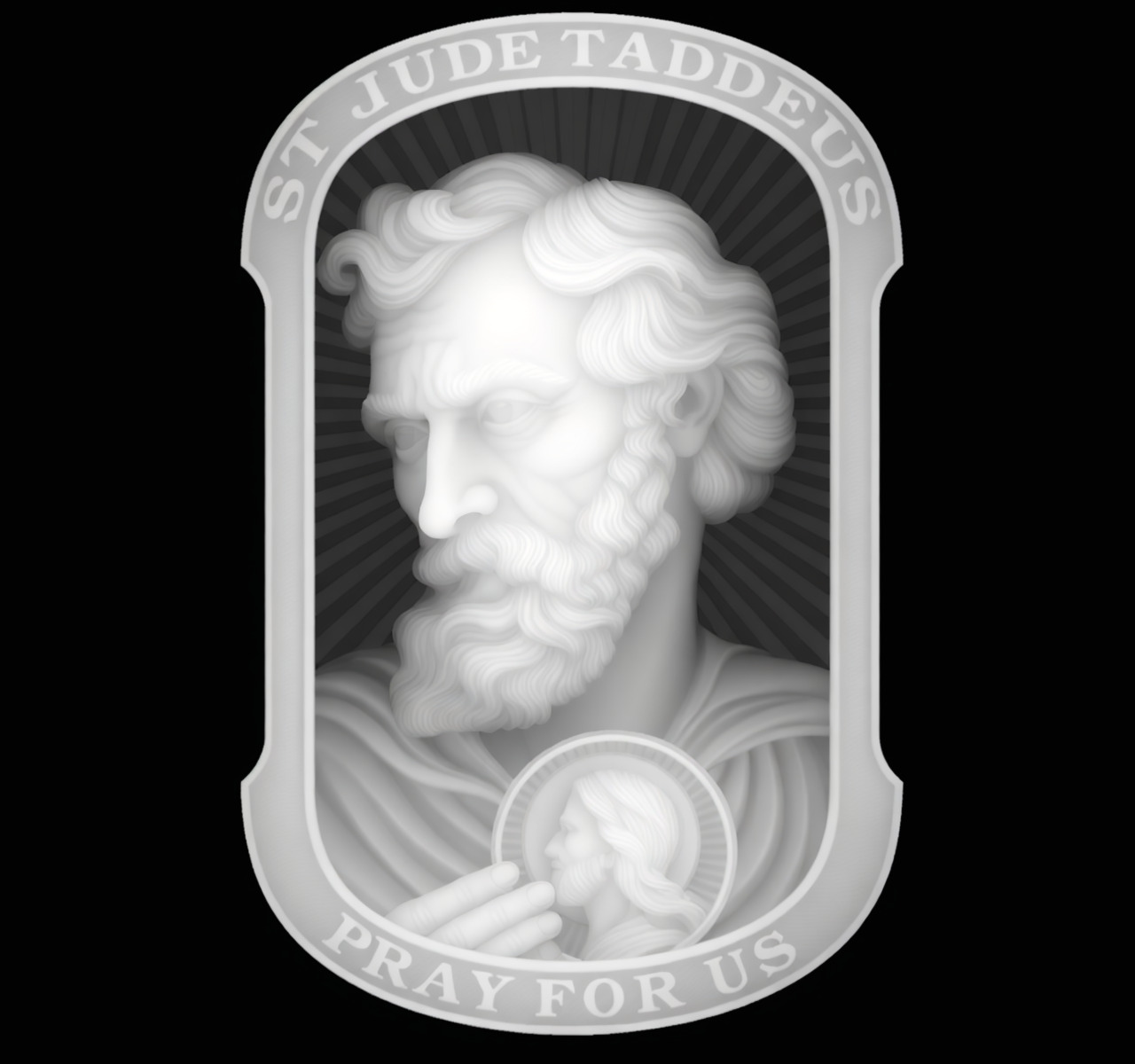 Saint Jude Medallion 3D print model 3D print model_4