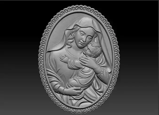 Virgin Mary Praying Statue 3D print model