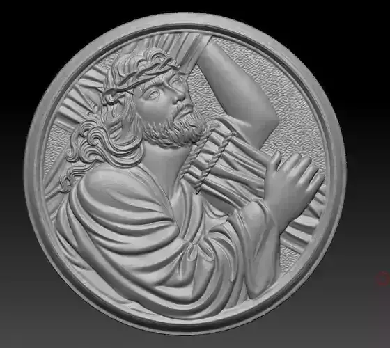 Jesus with Sacred Heart Pendant 3D print model3