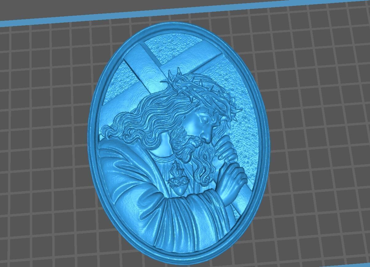 Jesus with Sacred Heart Pendant 3D print model 3D print model_2