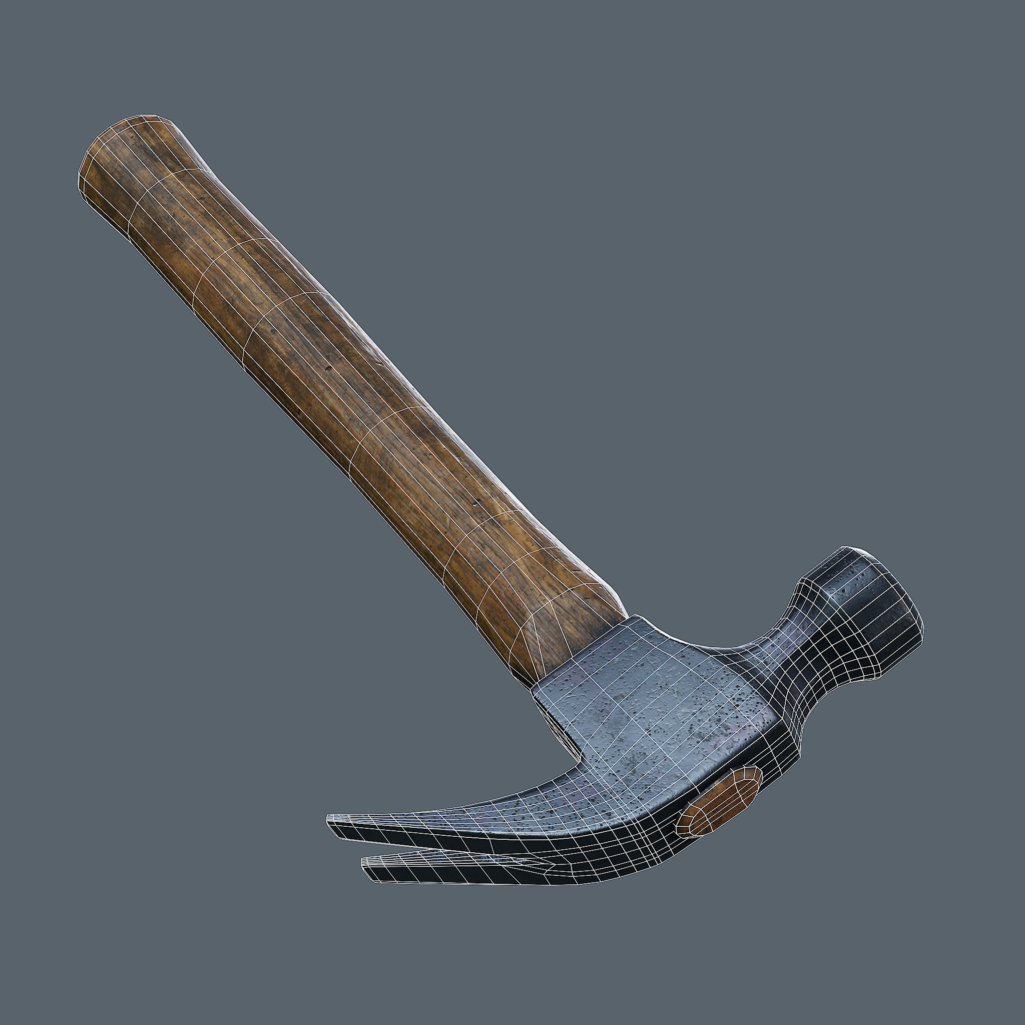 Old Hammer - PBR Game Ready Low-poly 3D model_6