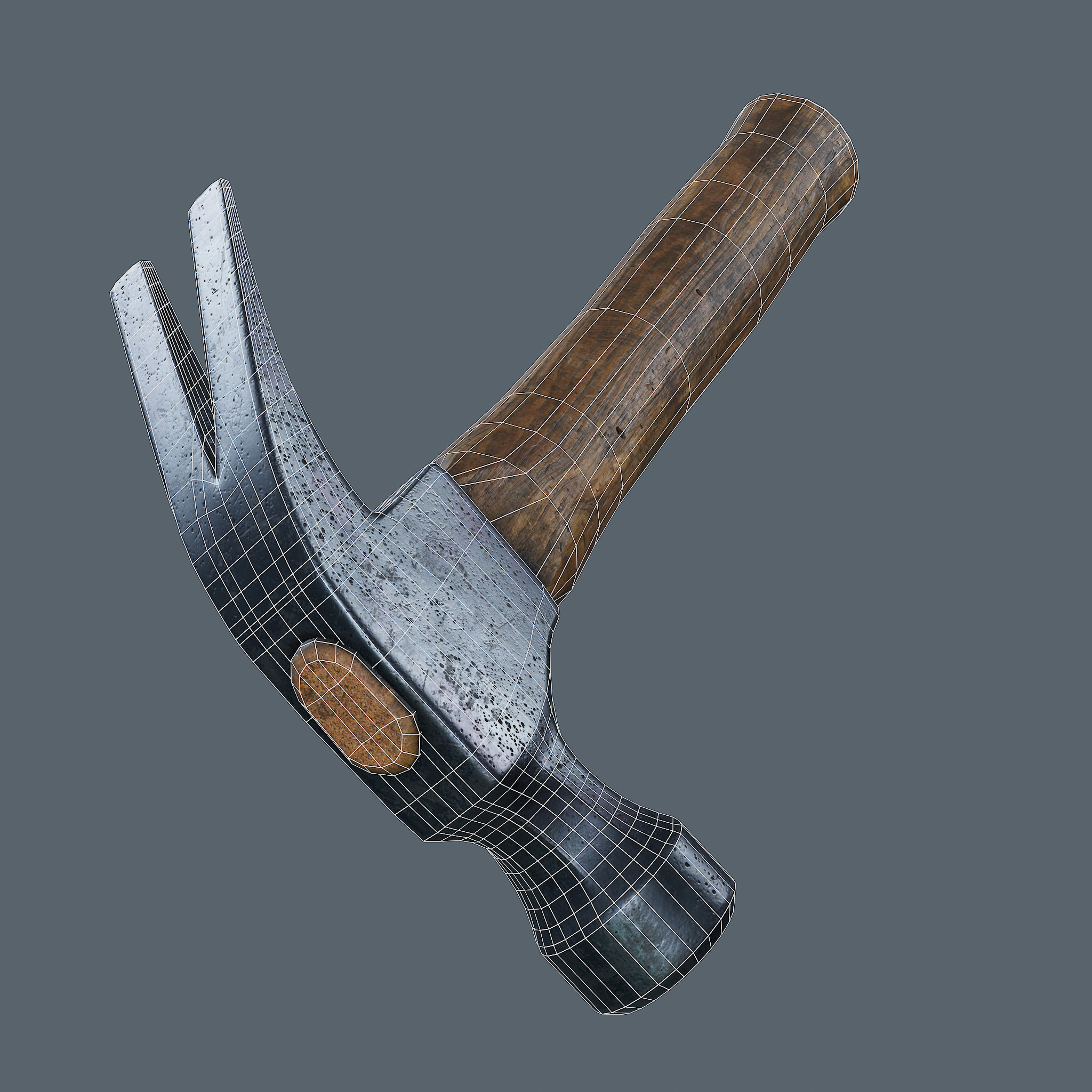 Old Hammer - PBR Game Ready Low-poly 3D model_14