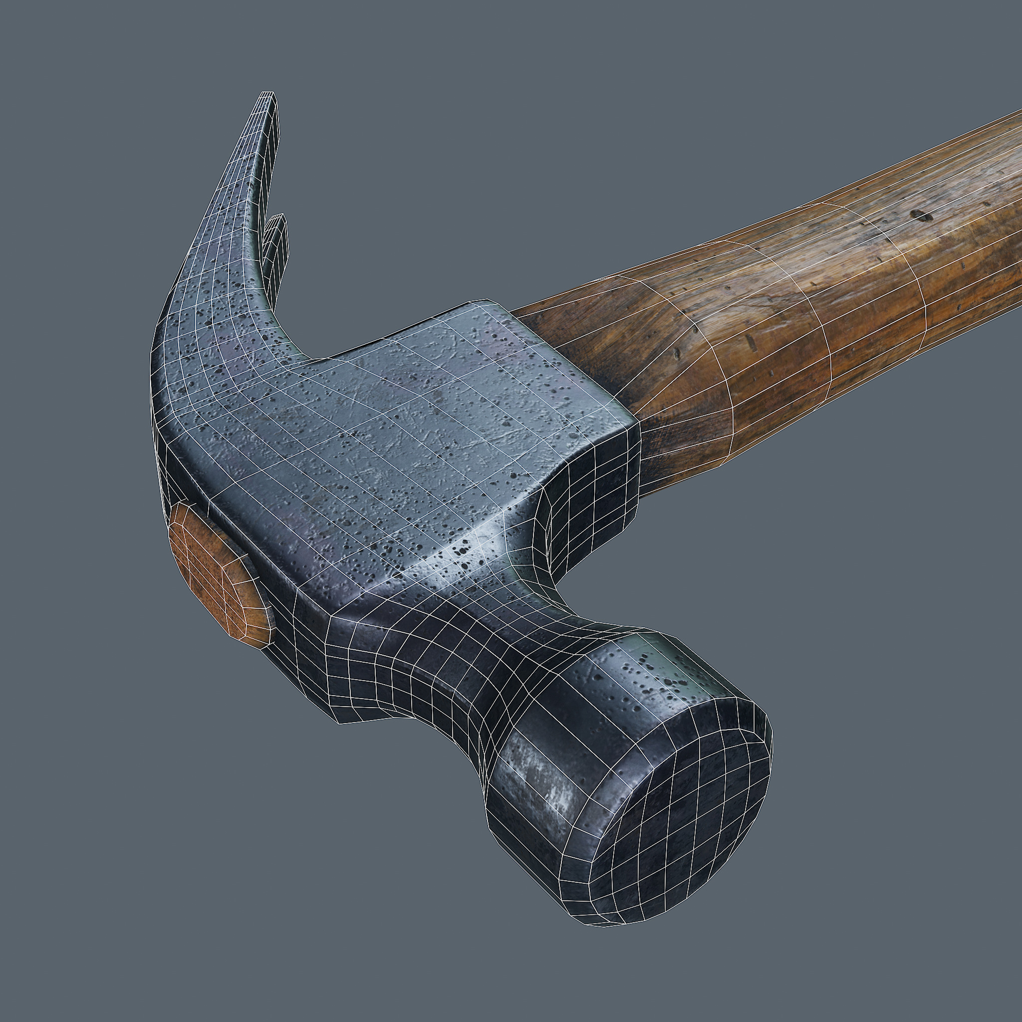 Old Hammer - PBR Game Ready Low-poly 3D model_16