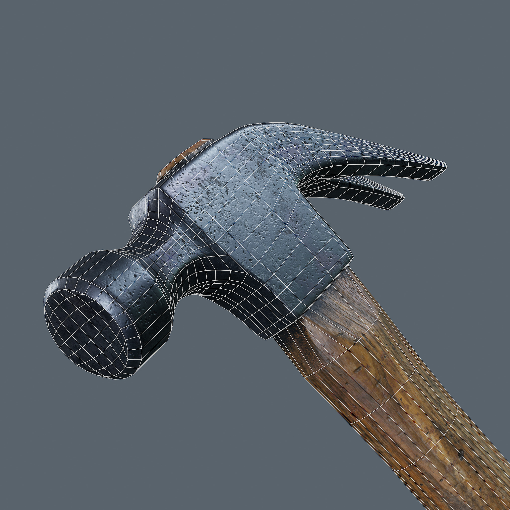 Old Hammer - PBR Game Ready Low-poly 3D model_4