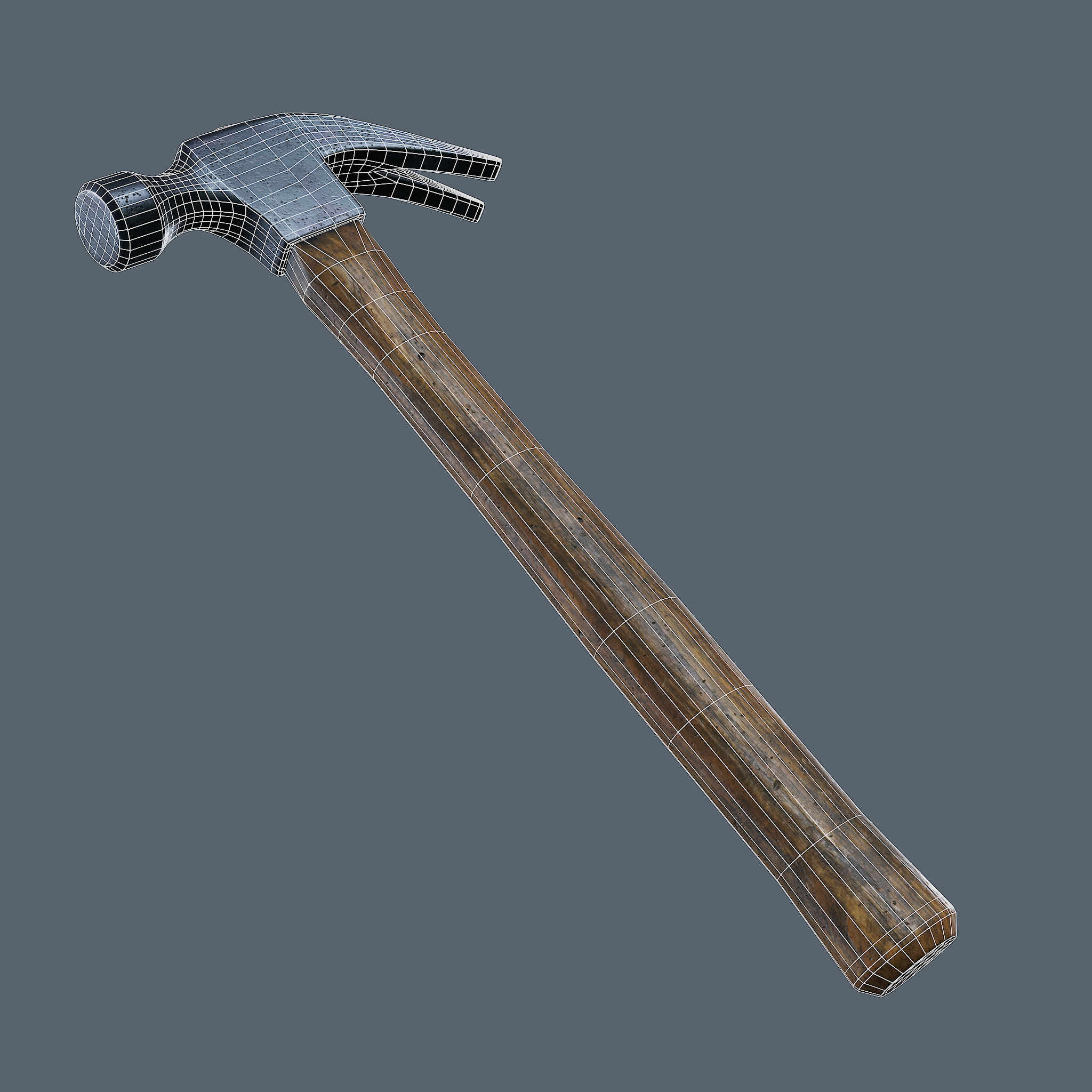 Old Hammer - PBR Game Ready Low-poly 3D model_2