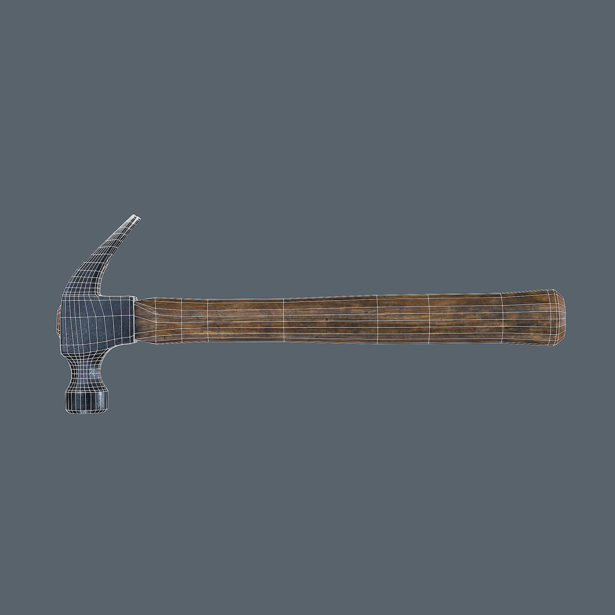 Old Hammer - PBR Game Ready Low-poly 3D model_8