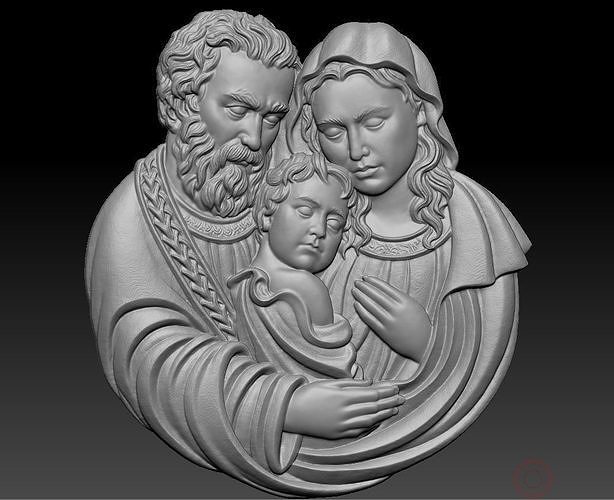 Holy Family Pendant 3D print model 3D print model