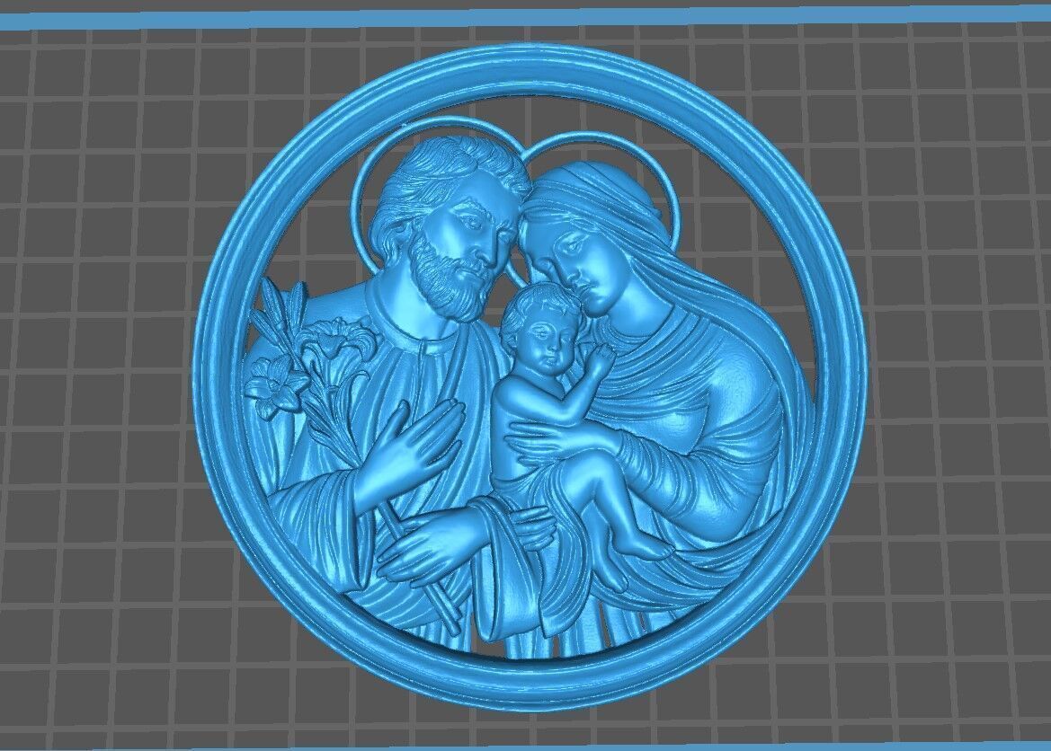 Holy Family Pendant 3D print model 3D print model_4