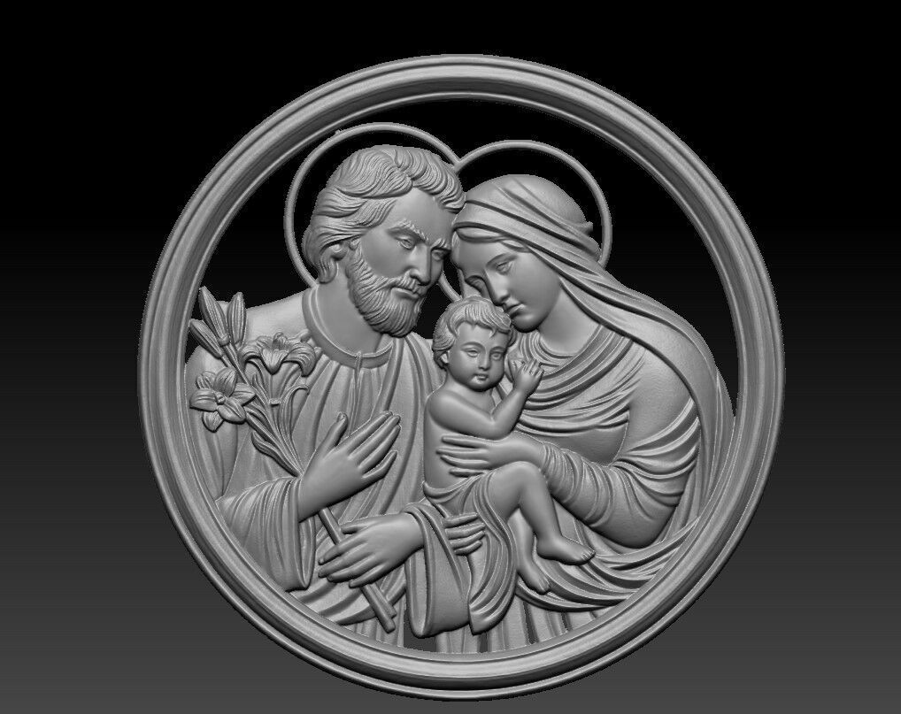 Holy Family Pendant 3D print model 3D print model_1