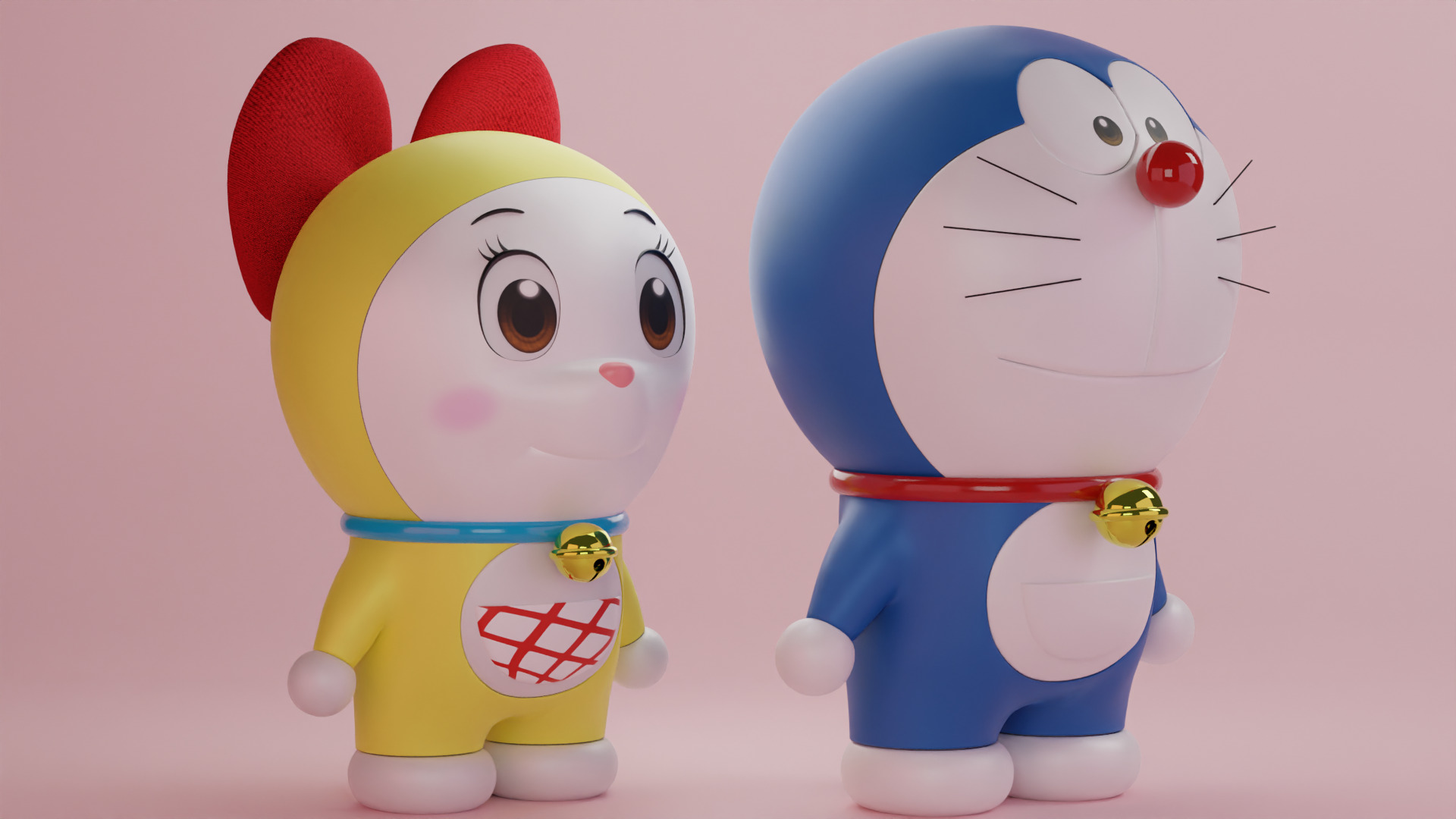 Doraemon and Dorami 3D model_8