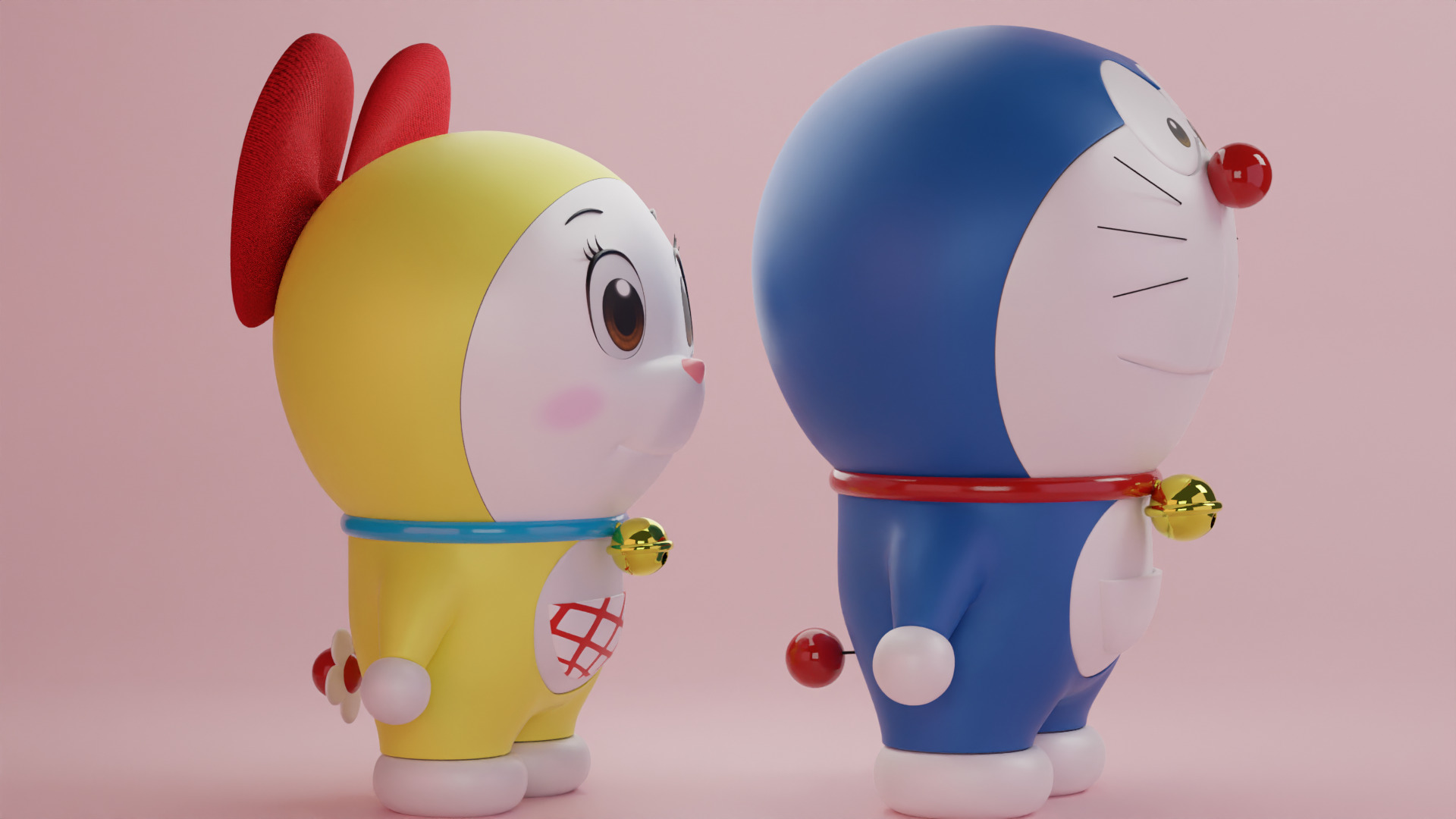 Doraemon and Dorami 3D model_7