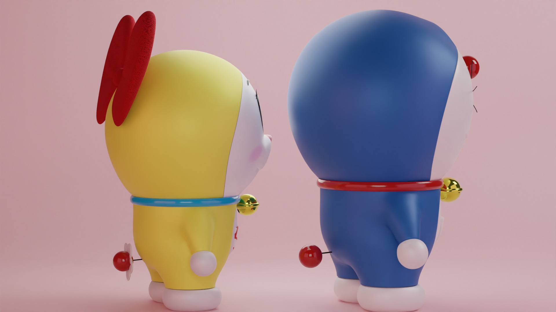 Doraemon and Dorami 3D model_6