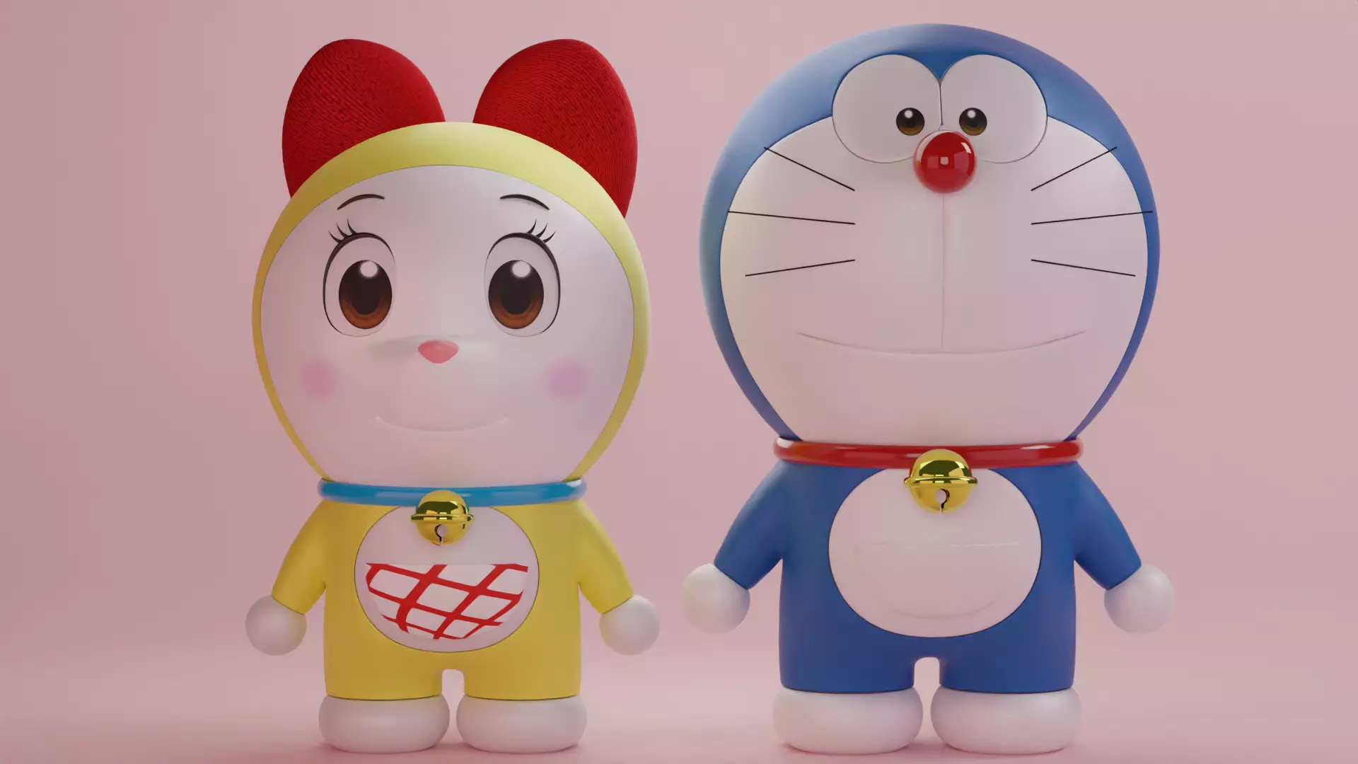 Doraemon and Dorami 3D model_0
