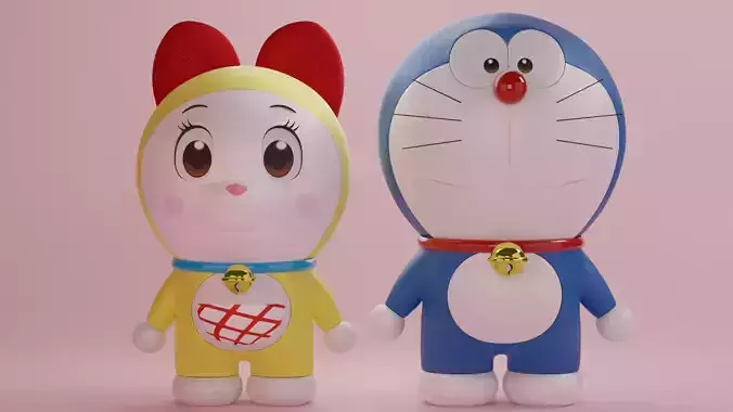Doraemon and Dorami 3D model Doraemon and Dorami 3D model