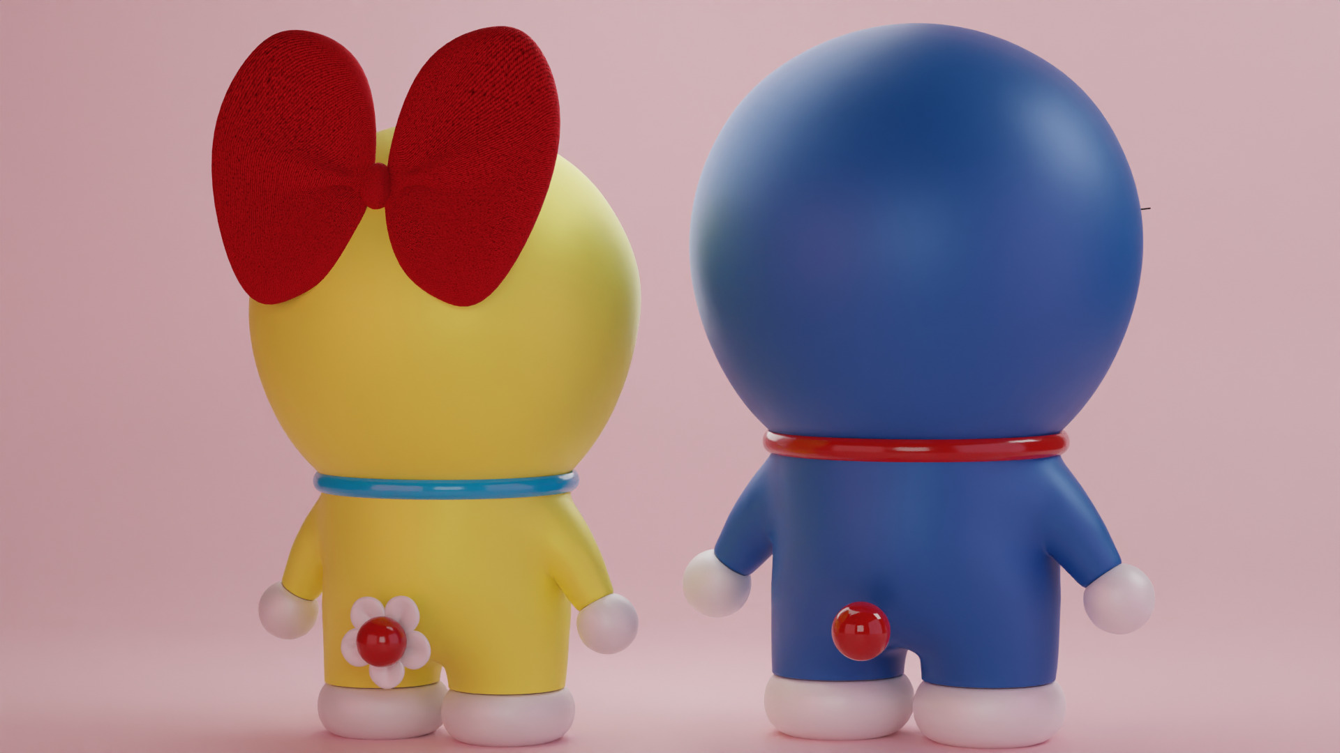 Doraemon and Dorami 3D model_4