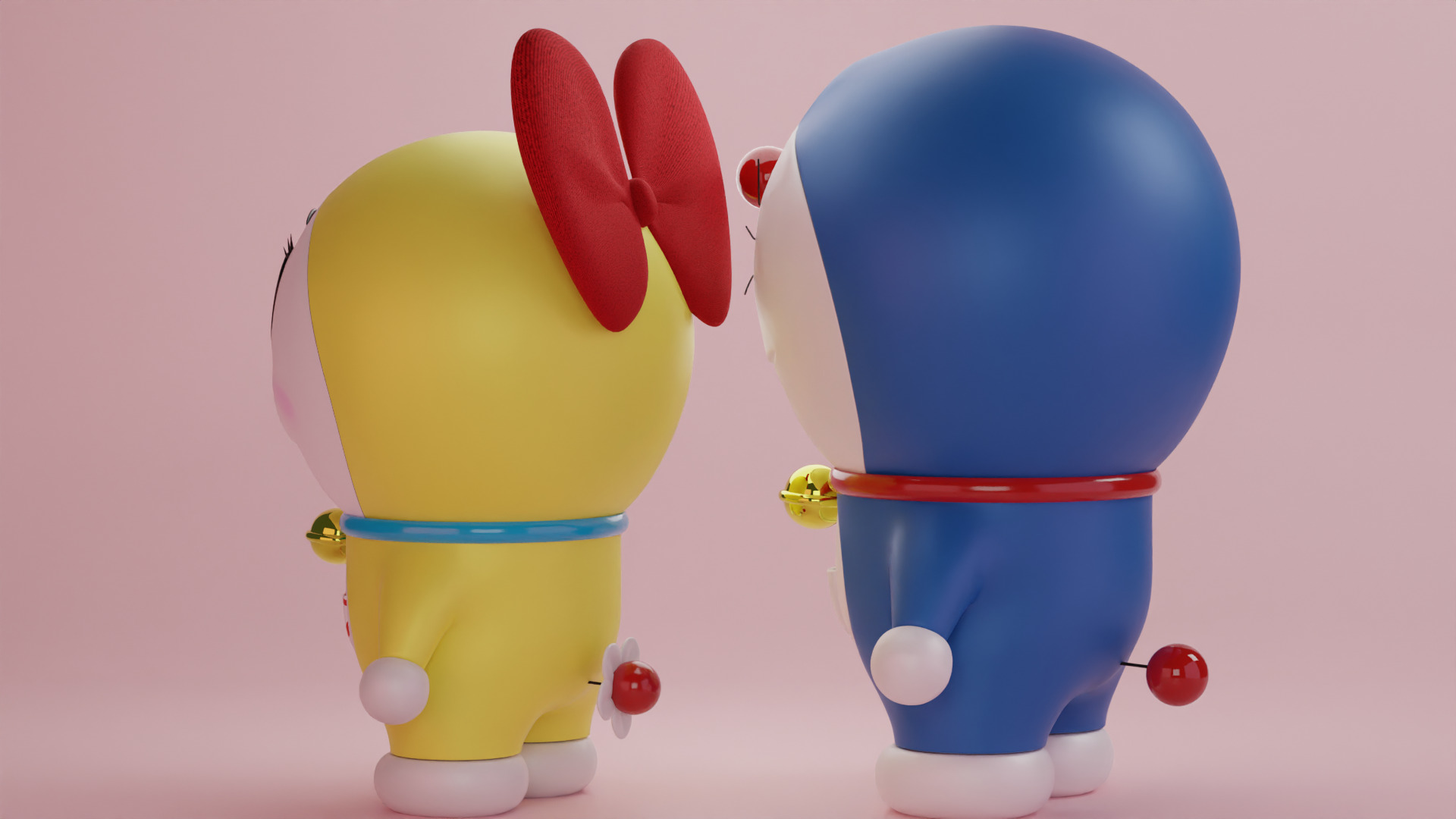 Doraemon and Dorami 3D model_2