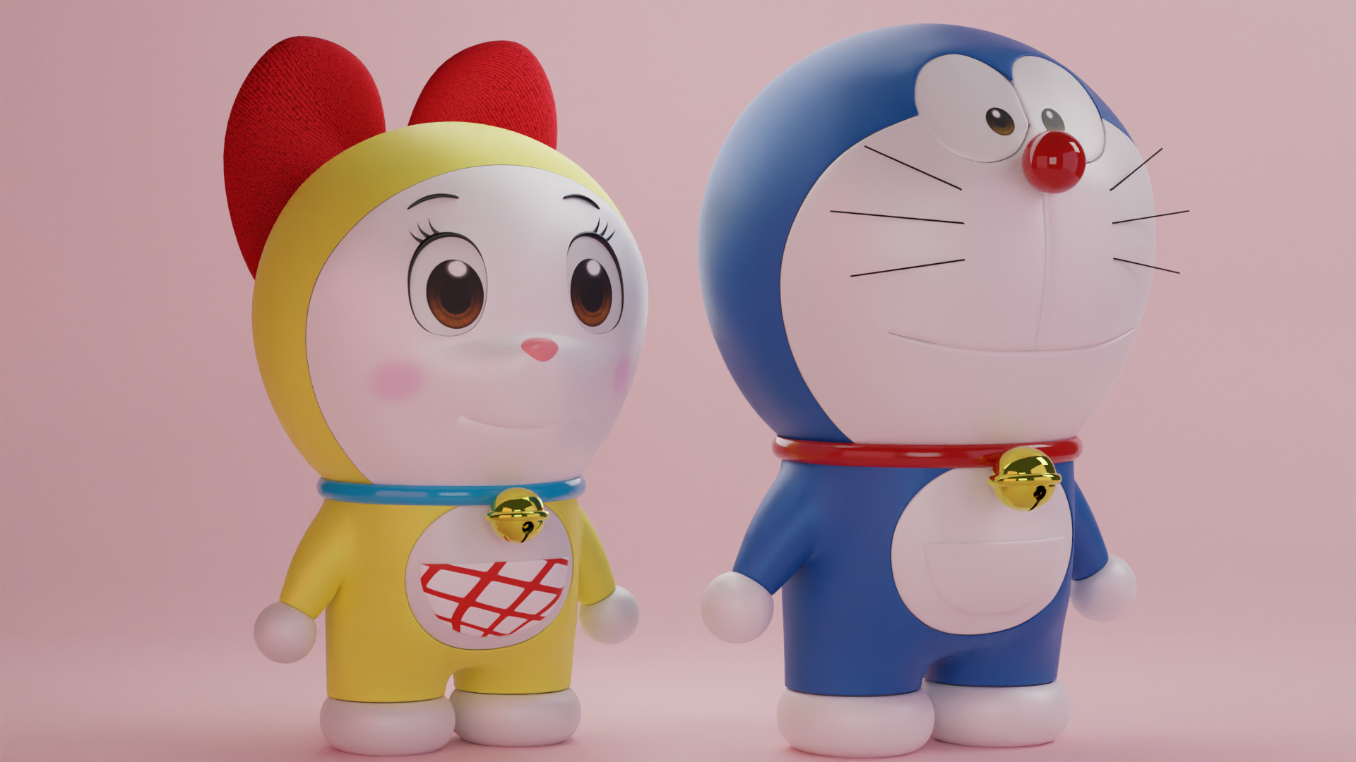 Doraemon and Dorami 3D model_9