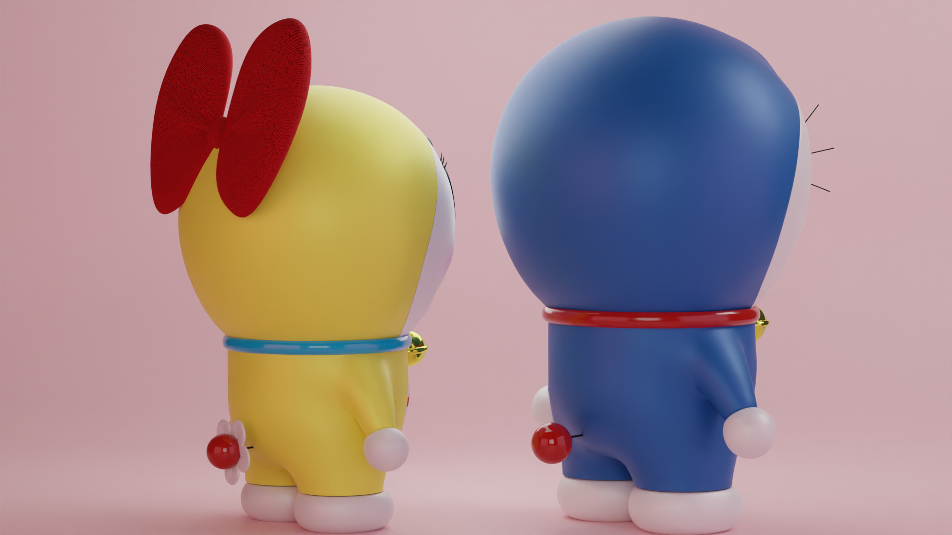 Doraemon and Dorami 3D model_5