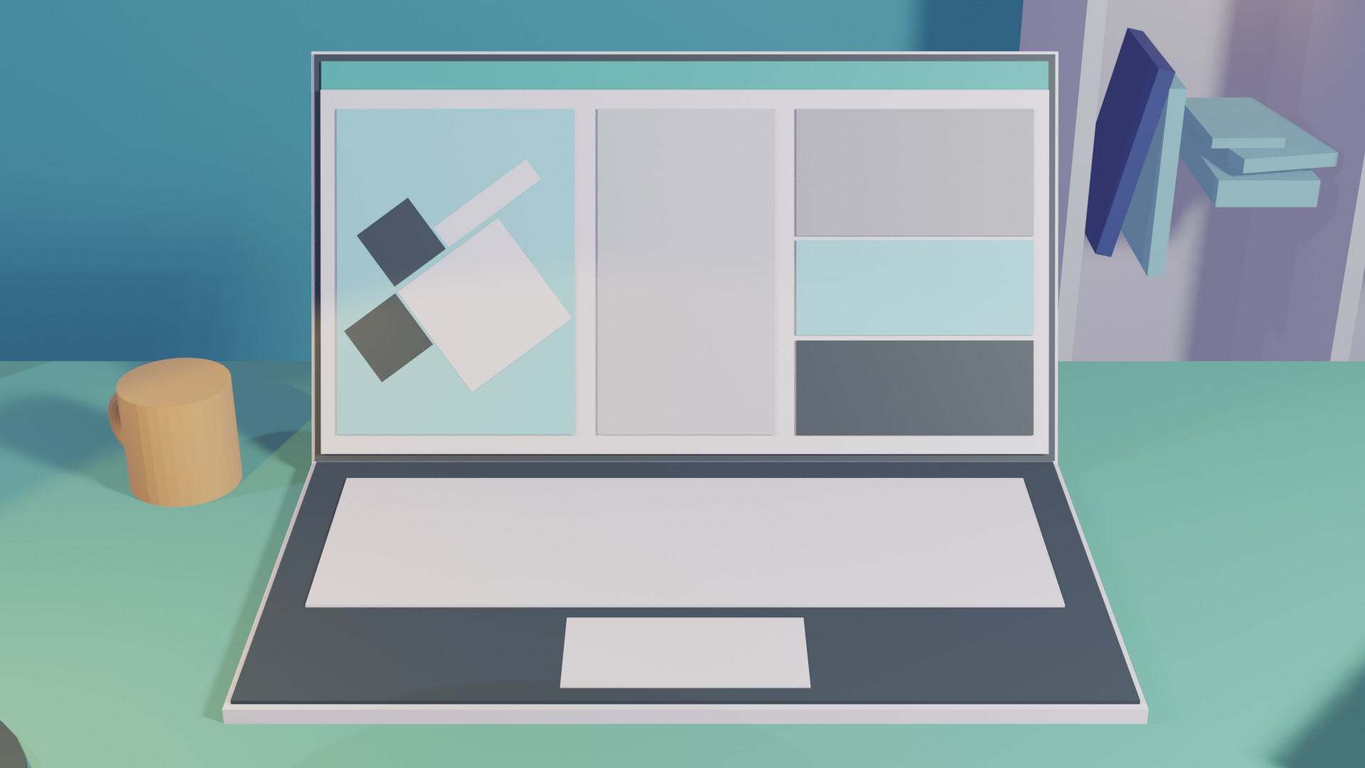 A room of primitives Free low-poly 3D model_1