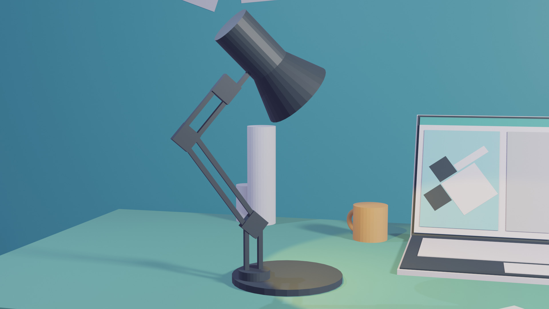 A room of primitives Free low-poly 3D model_2