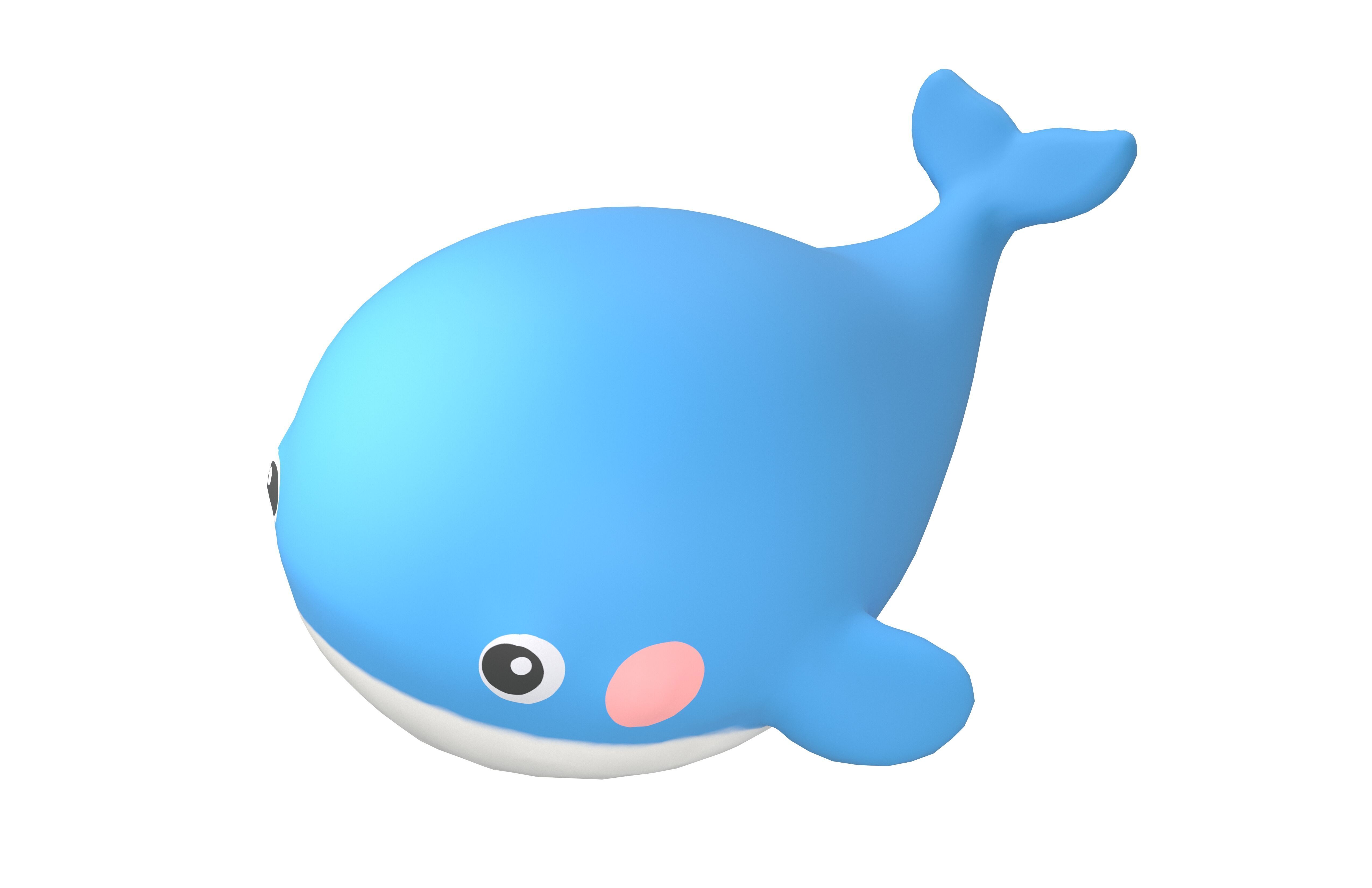 Cartoon Whale Character v1 001 Low-poly 3D model_1