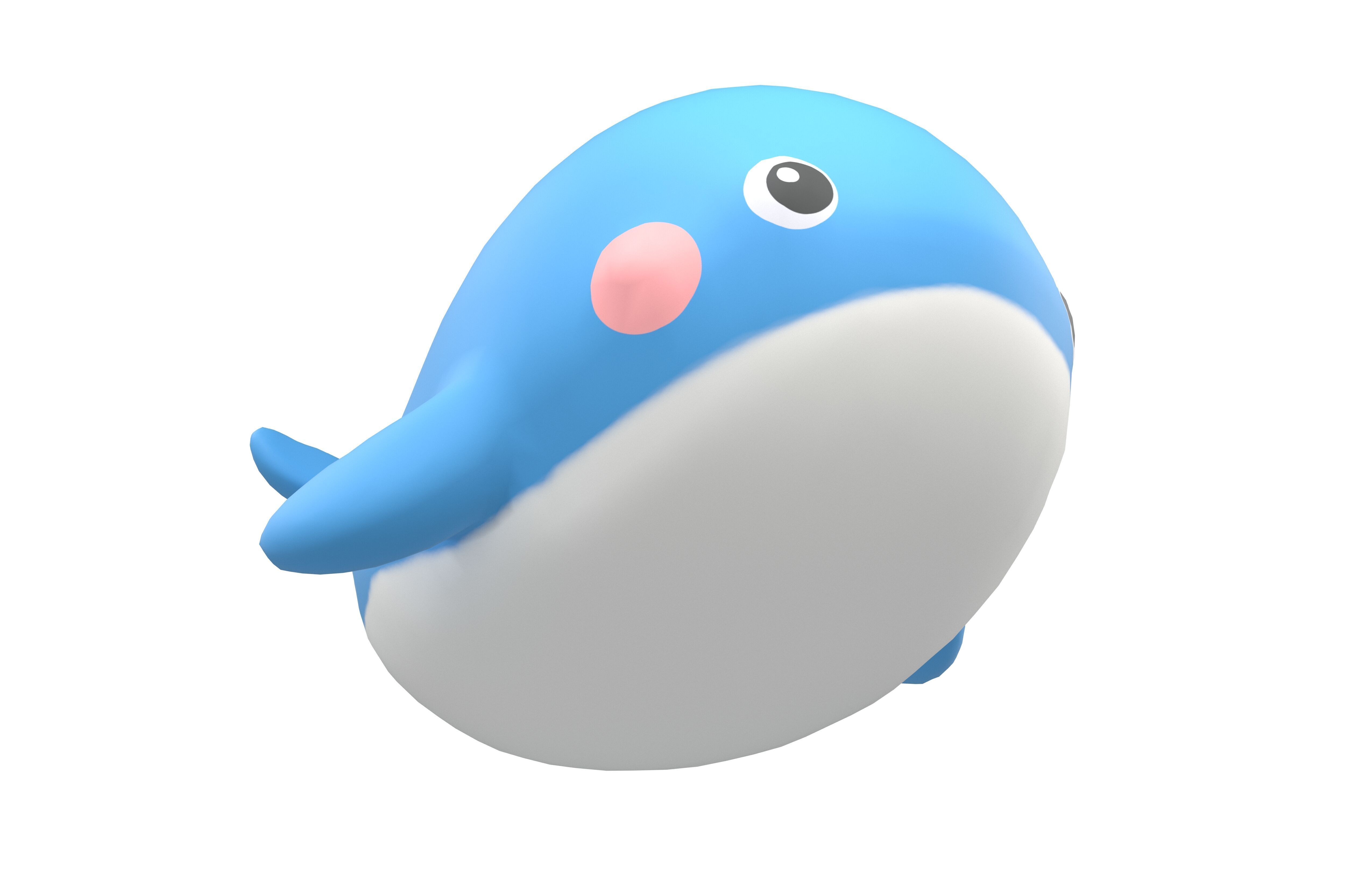 Cartoon Whale Character v1 001 Low-poly 3D model_3