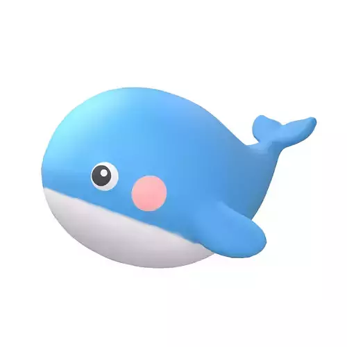 Cartoon Whale Character v1 001 Low-poly 3D model