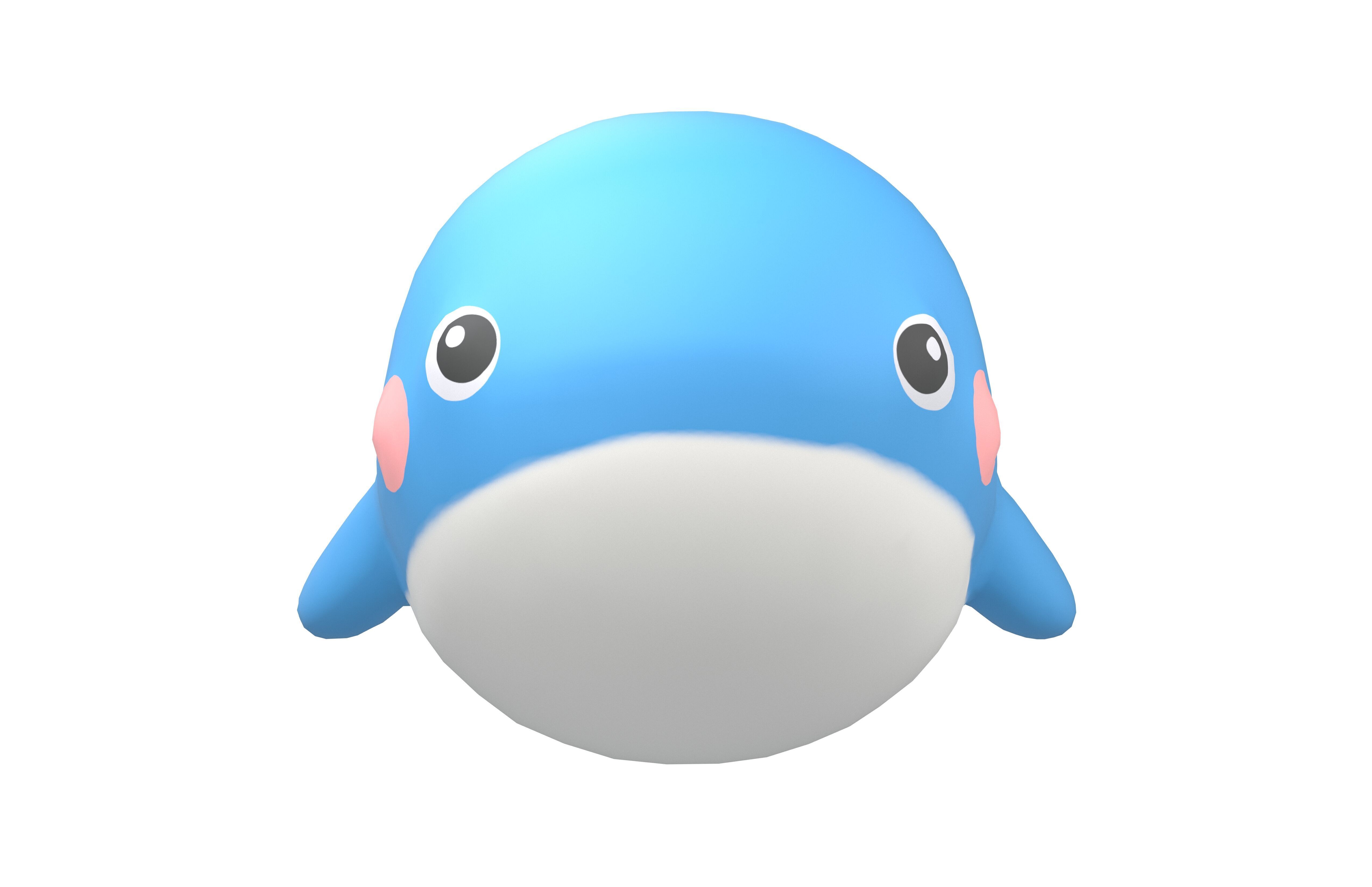Cartoon Whale Character v1 001 Low-poly 3D model_2