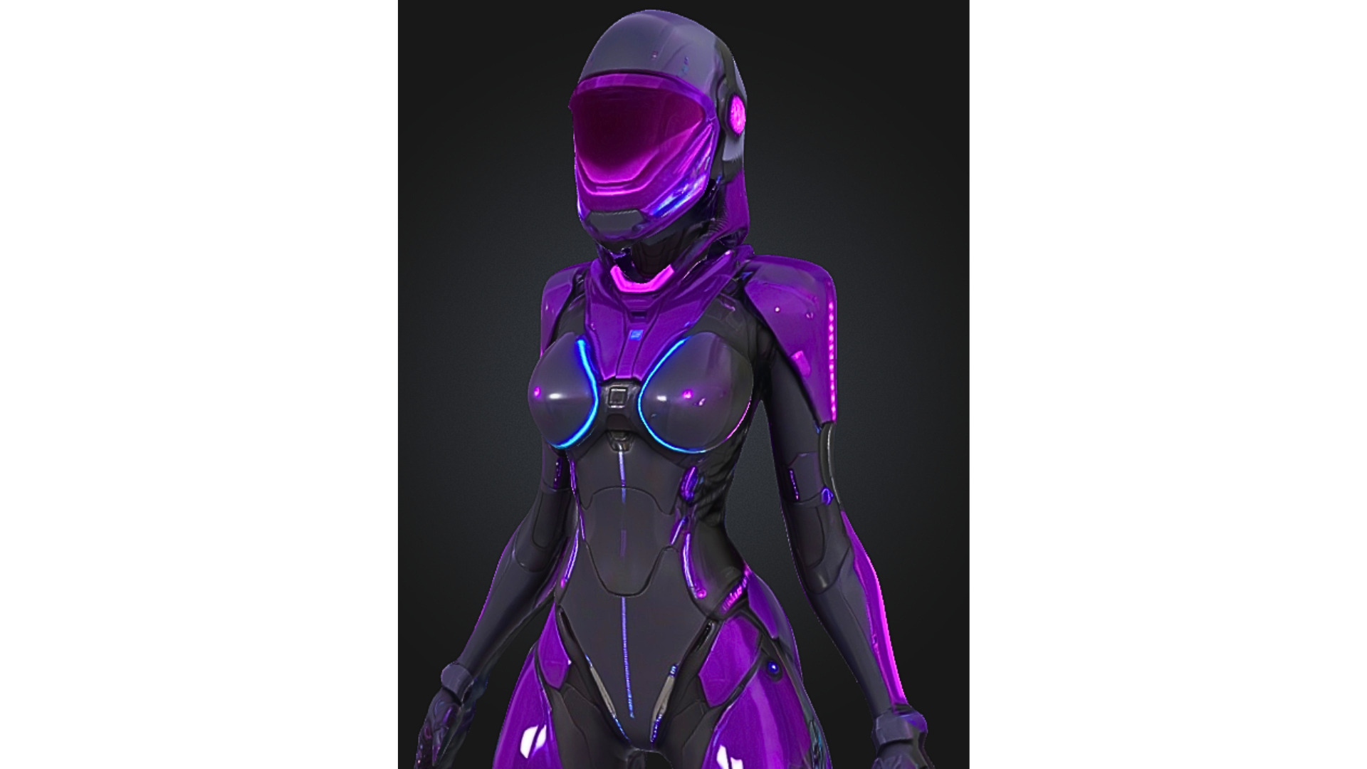 Futuristic Female Sci-Fi Soldier Low-poly 3D model_4