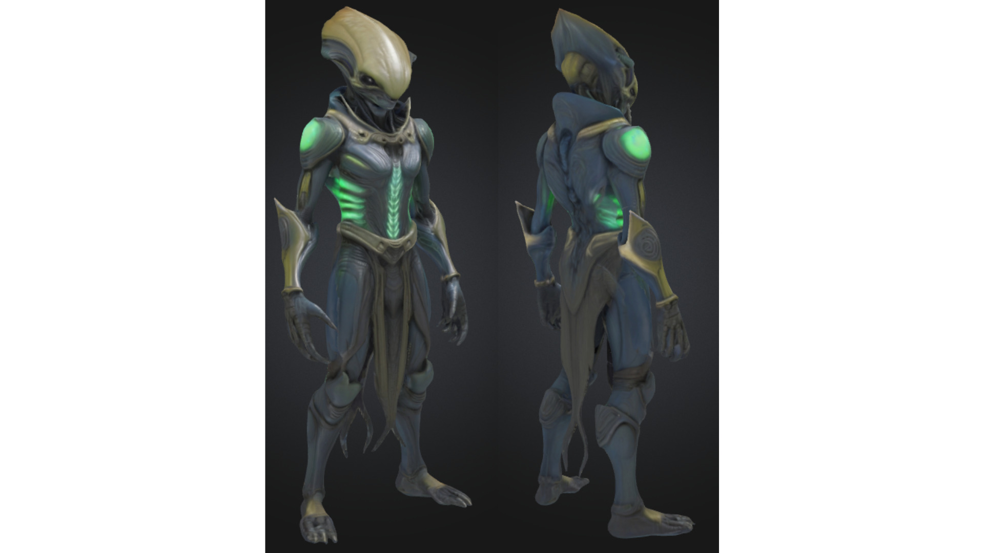 Advanced Extraterrestrial Soldier Low-poly 3D model_2