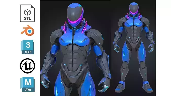 Futuristic Cyborg Soldier