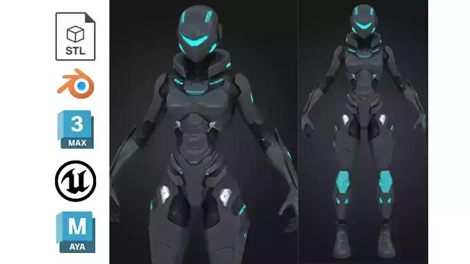 Futuristic Female Warrior