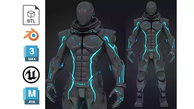 Sci Fi Tactical Cyborg Low-poly 3D model Sci Fi Tactical Cyborg Low-poly 3D model