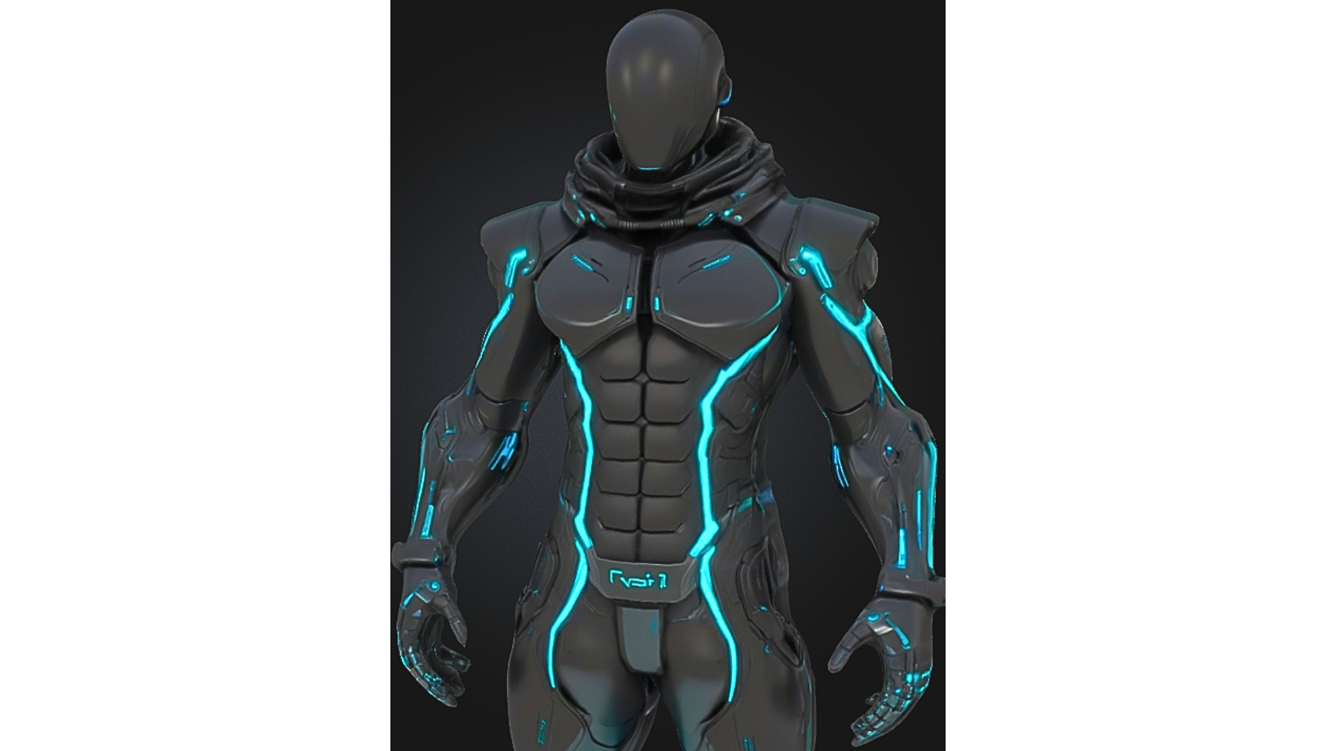 Sci Fi Tactical Cyborg Low-poly 3D model_4