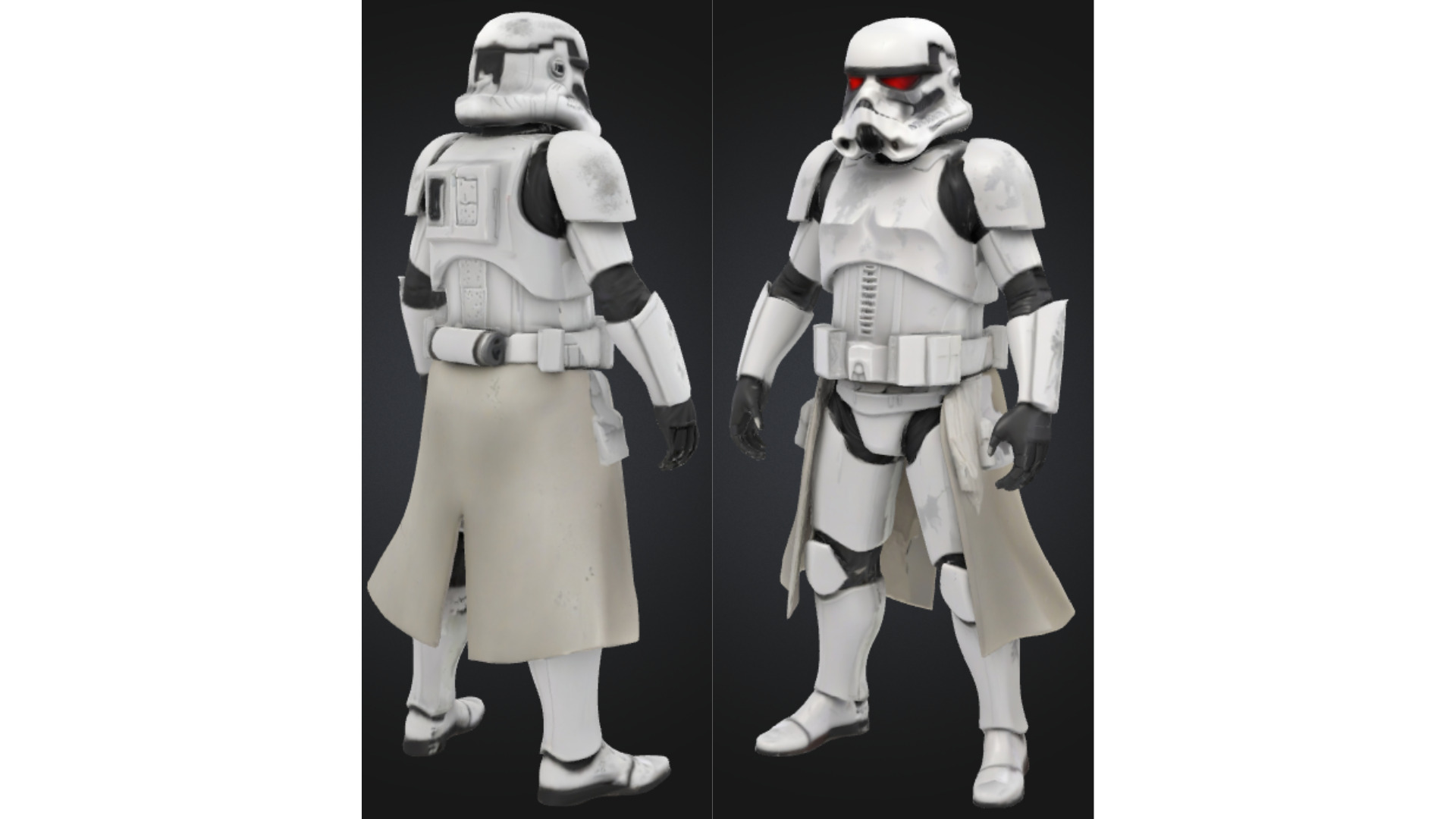 Realistic Sci Fi White Trooper Low-poly 3D model_2