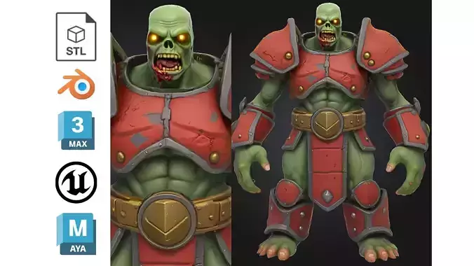 Zombie Warrior Red Armor