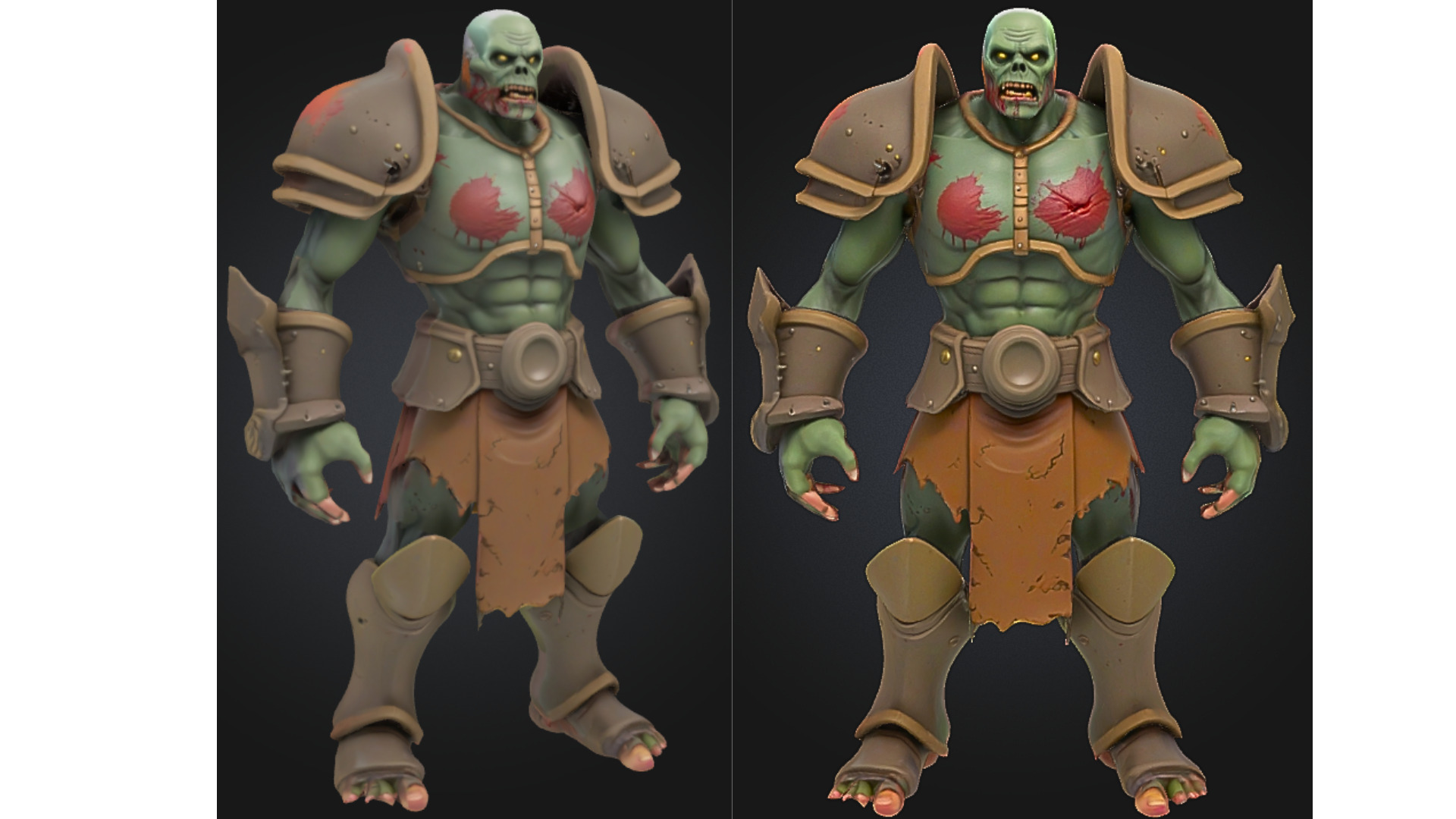 Zombie Gladiator Warrior Low-poly 3D model_3