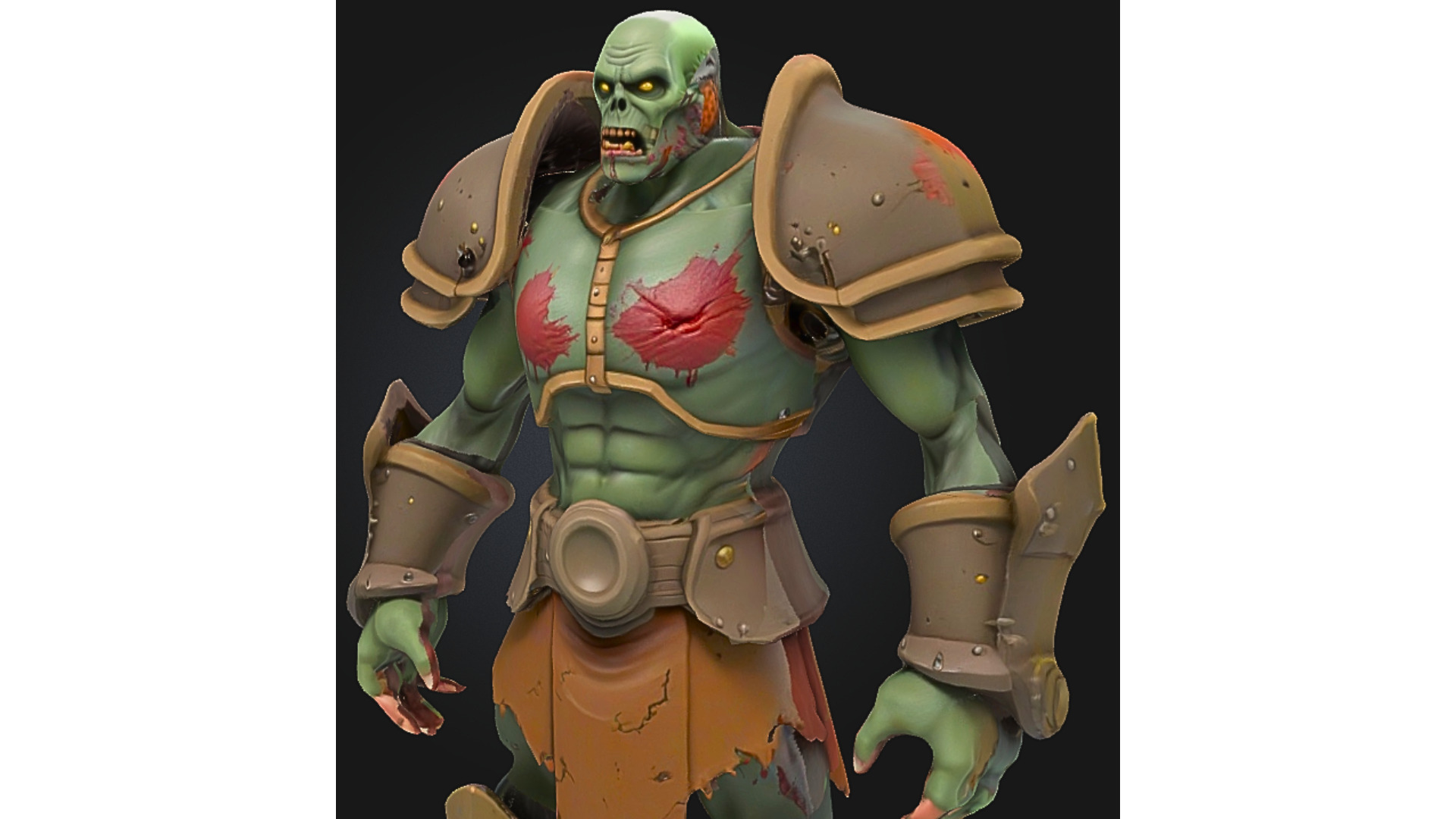 Zombie Gladiator Warrior Low-poly 3D model_4
