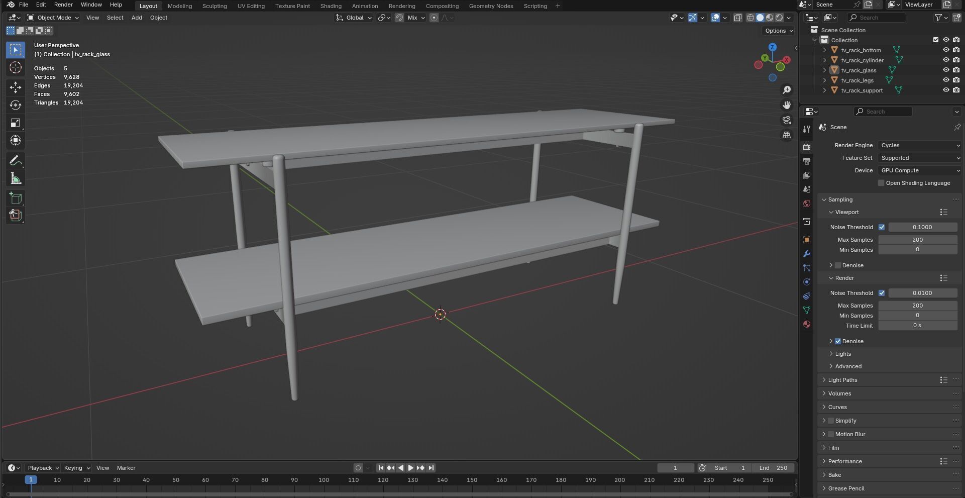 TV Rack CG4 3D model_9