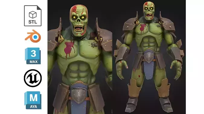 Zombie Soldier Armor Fantasy Low-poly 3D model