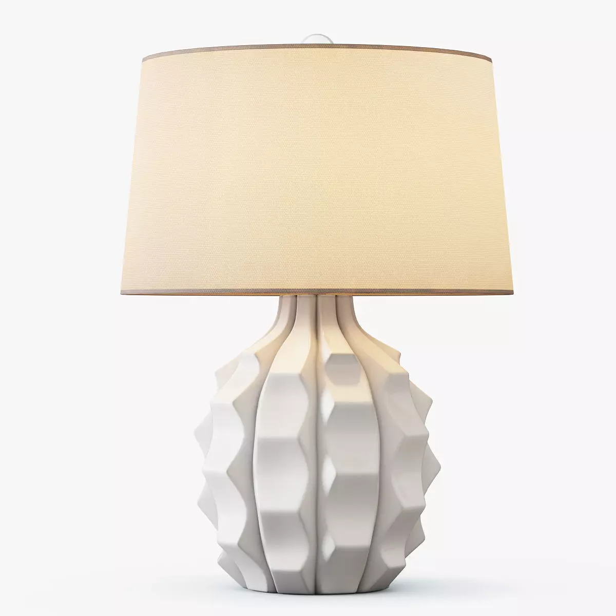 SCALLOPED CERAMIC TABLE LAMP WHITE 3D model