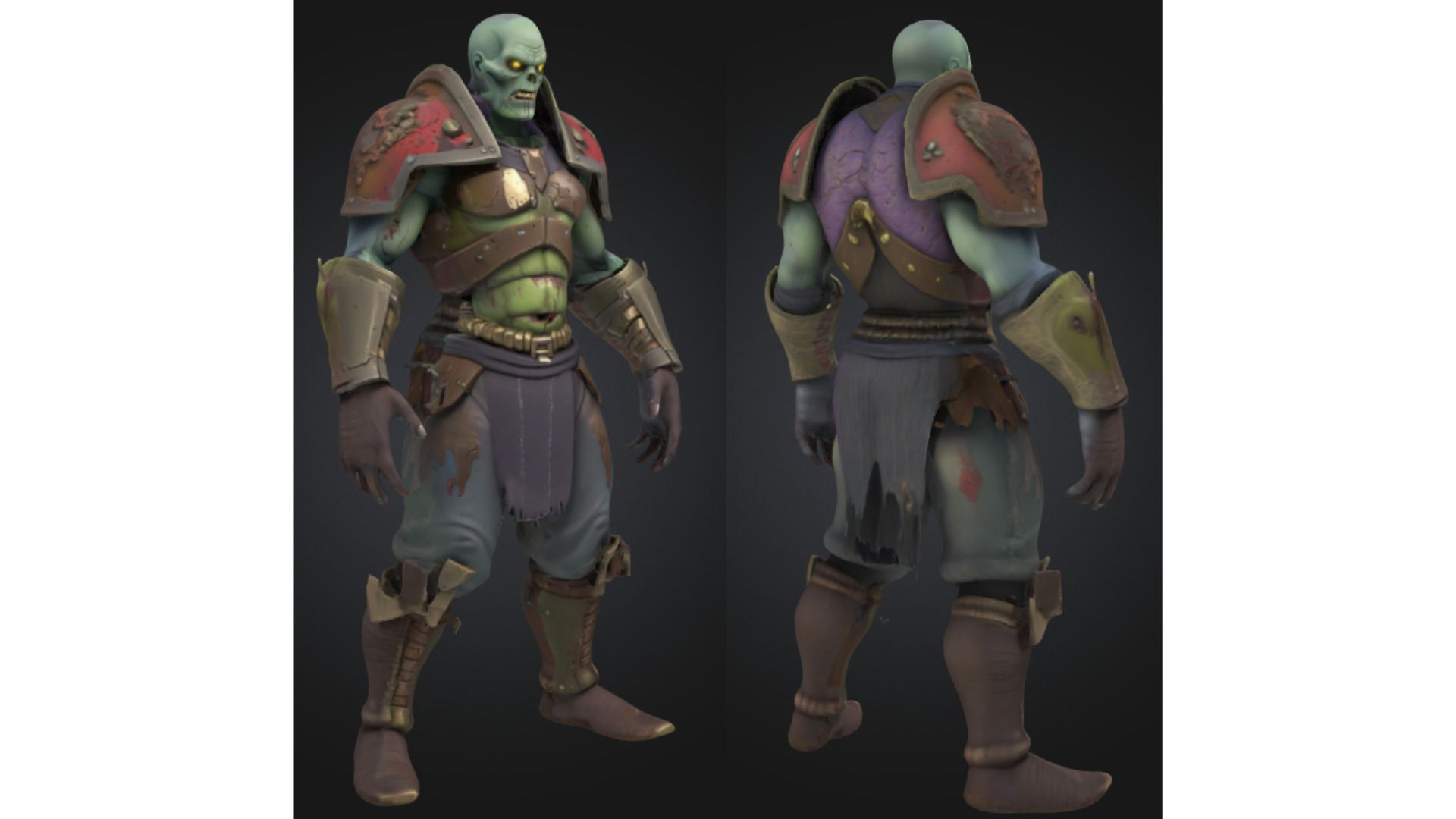 Armored Zombie for Fantasy Low-poly 3D model_2