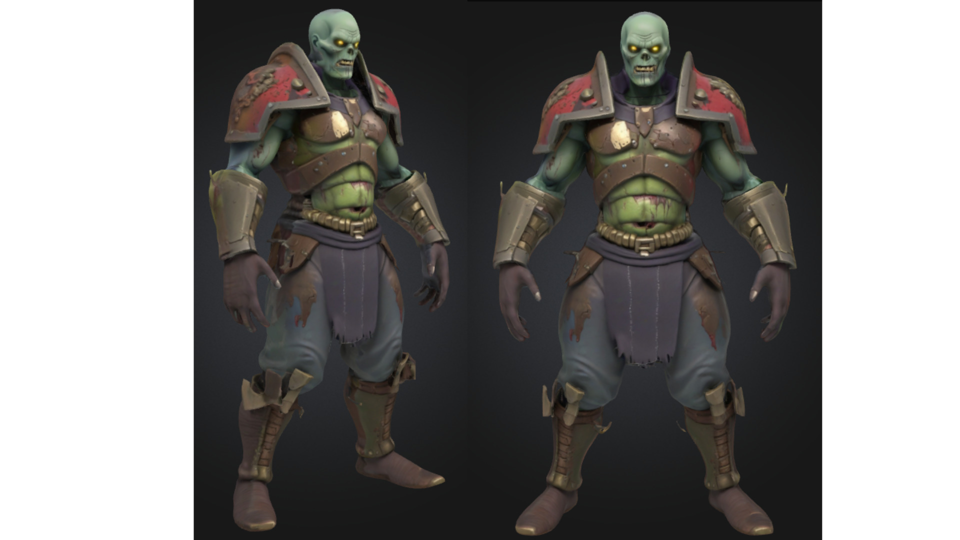 Armored Zombie for Fantasy Low-poly 3D model_3