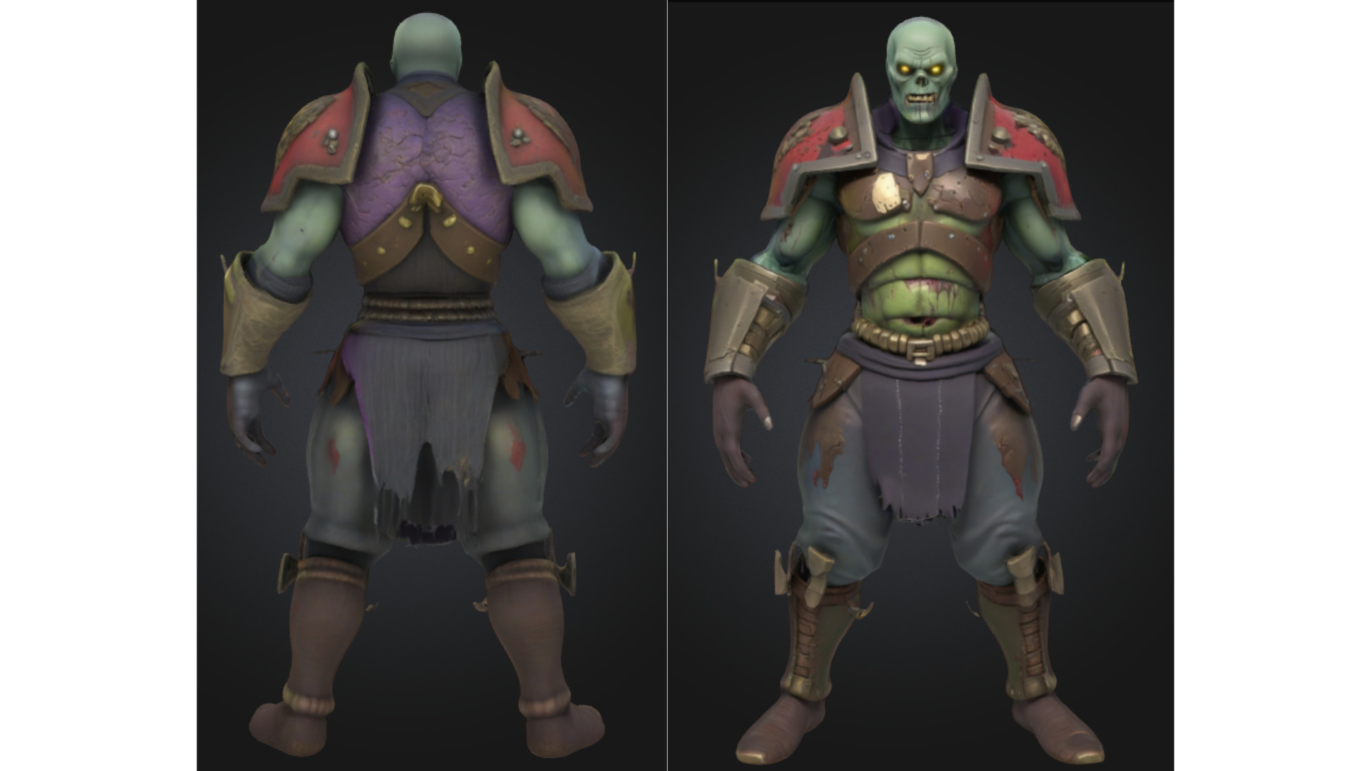 Armored Zombie for Fantasy Low-poly 3D model_1